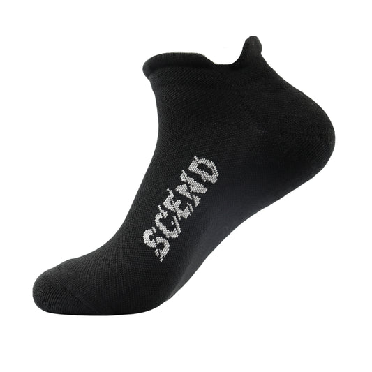 Women's black short cushion socks