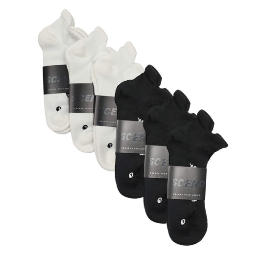 Black and white cushion sport socks | Pack of 6