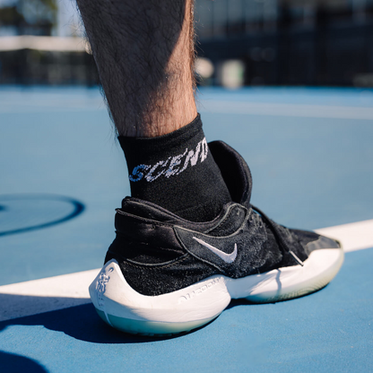 Men's black quarter sport socks