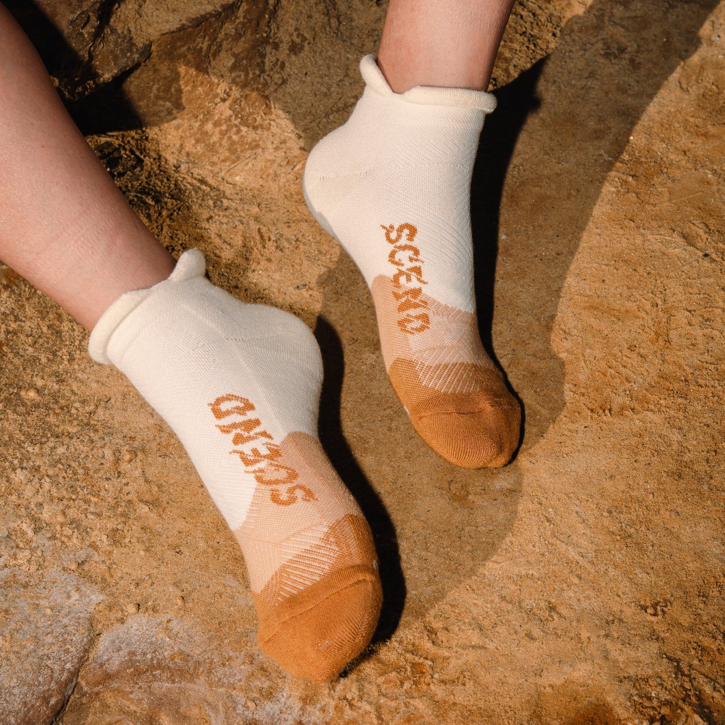 Women's Tan Short Cushion Socks